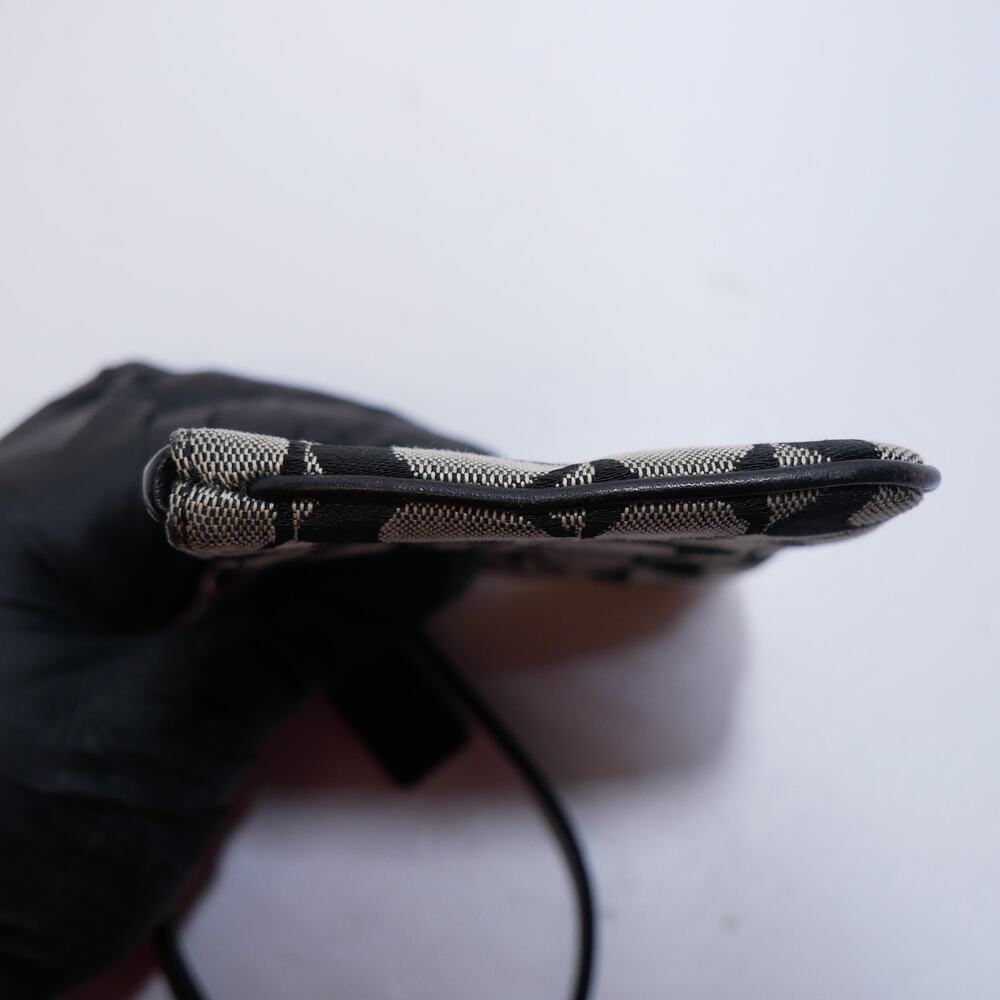 COACH VINTAGE SIGNATURE SMALL ACCESSORY POUCH ZIP WRISTLET CANVAS BLACK GREY - Picture 5 of 10
